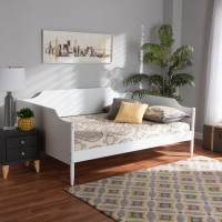 Baxton Studio MG0016-1-White-Daybed-Full Baxton Studio Alya Classic Traditional Farmhouse White Finished Wood Full Size Daybed